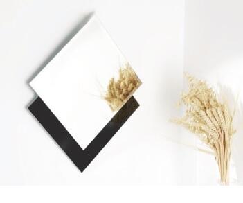 Fazetované zrcadlo 50 x 40 cm černý Lacobel podklad COLORADO